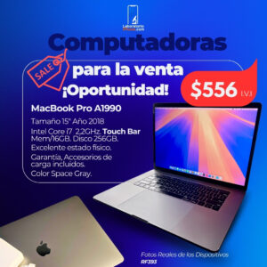 MacBook Pro A1990. 2.2 Ghz Intel Core i7,  Memoria Ram de 16GB, Disco 256GB. (RF393)