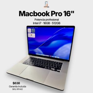 MacBook Pro 16" (2019) – Intel i7 / 16GB / 512GB