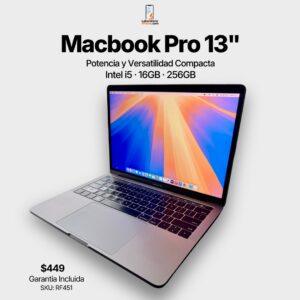 MacBook Pro 13" (2019) – Intel i5 / 16GB / 256GB