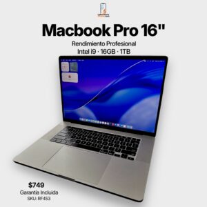 MacBook Pro 16" (2019) – Intel i9 / 16GB / 1TB