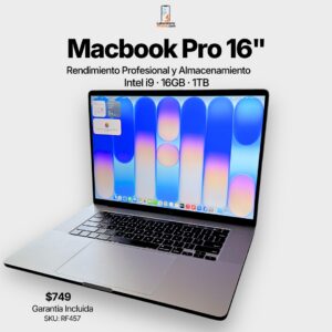MacBook Pro 16" (2019) – Intel i9 / 16GB / 1TB