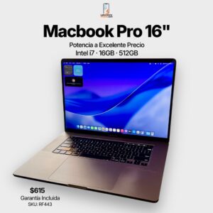 MacBook Pro 16" (2019) – Intel i7 / 16GB / 512GB