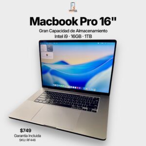 MacBook Pro 16" (2019) – Intel i9 / 16GB / 1TB
