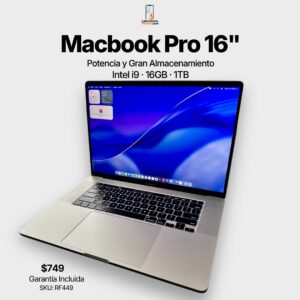 MacBook Pro 16" (2019) – Intel i9 / 16GB / 1TB