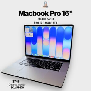 MacBook Pro 16” 2019 – i9 · 16GB · 1TB · SKU. RF470