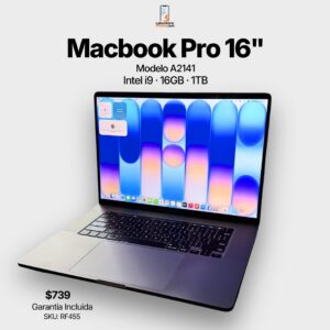 MacBook Pro 16” 2019 – i9 · 16GB · 1TB · SKU. RF455
