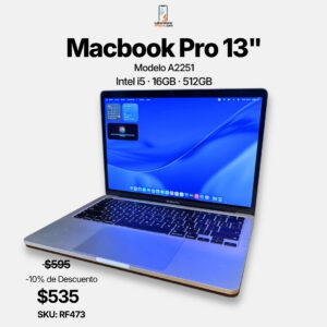 MacBook Pro 13 pulgadas 2020 i5 16GB RAM 512GB SSD en excelente estado – LaboratorioiPhone Costa Rica
