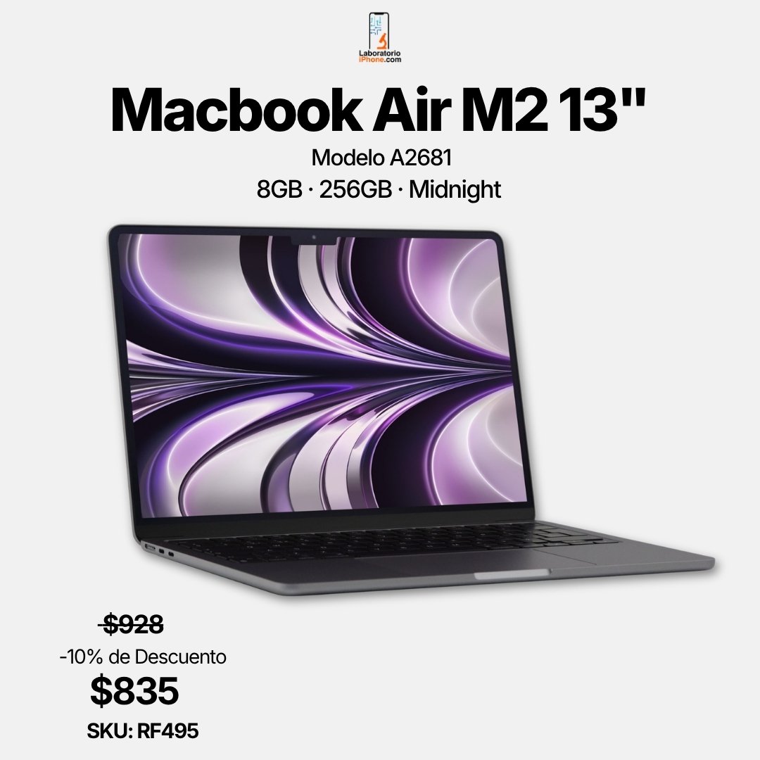 MacBook Air 13 pulgadas 2022 M2 8GB 256GB Midnight – LaboratorioiPhone Costa Rica