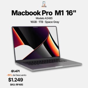 MacBook Pro 16” 2021 · A2485 · M1 · 16GB · 1TB · SKU. RF485