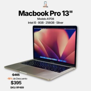 MacBook Pro 13” 2017 · A1708 · i5 · 8GB · 256GB · SKU. RF489