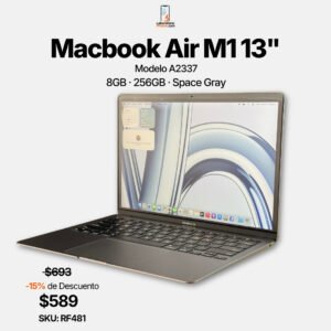 MacBook Air 13” 2020 · A2337 · M1 · 8GB · 256GB · SKU. RF481