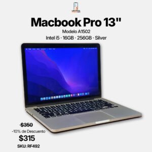 MacBook Pro Retina 13 pulgadas Intel i5 16GB RAM 256GB SSD Silver – LaboratorioiPhone Costa Rica