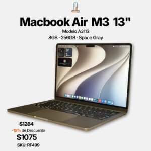 MacBook Air 13 pulgadas 2024 A3113 M3 8GB 256GB Space Gray – LaboratorioiPhone Costa Rica